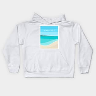 Maldives Beach, South Asia in Blue Kids Hoodie